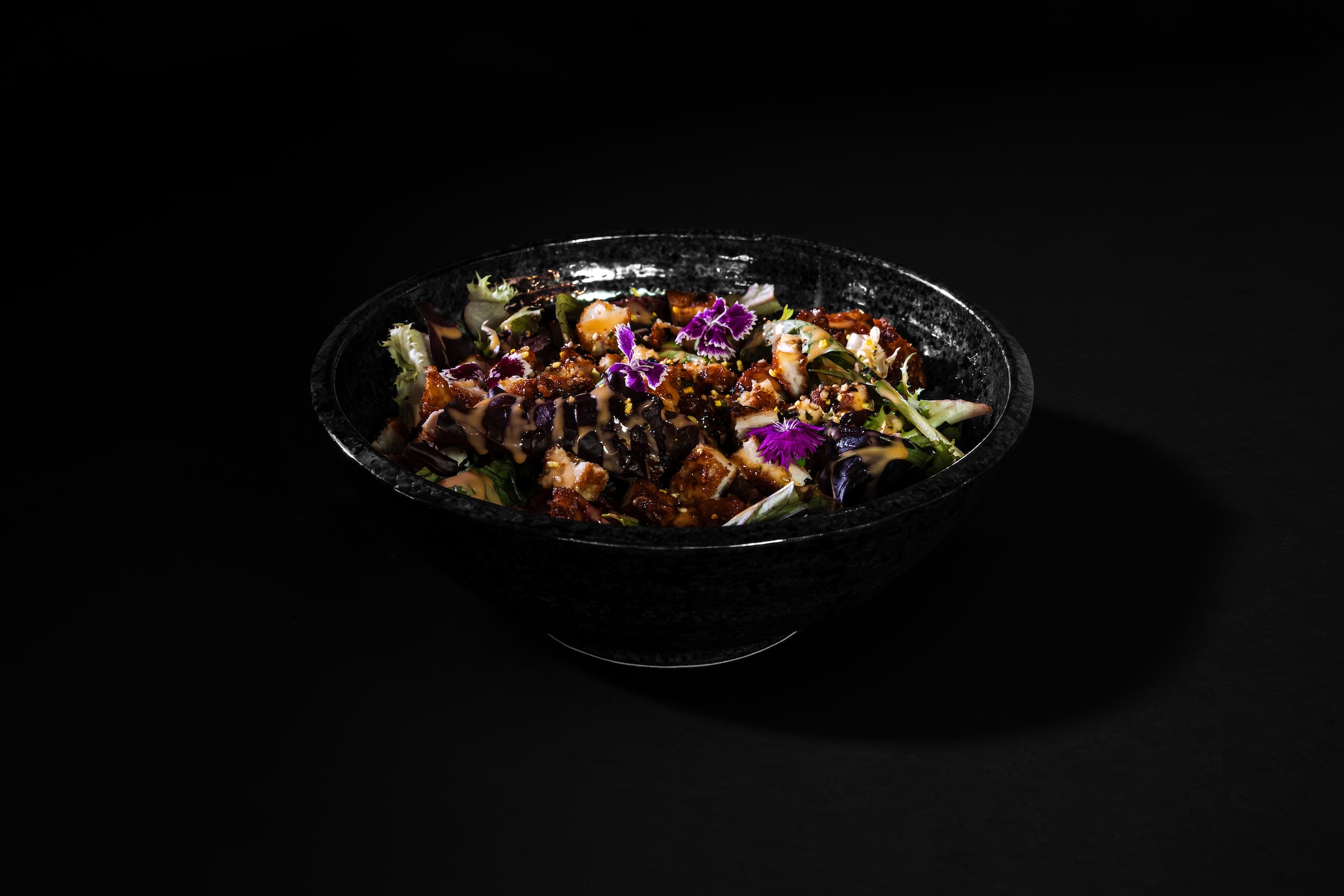 Crispy chicken yuzu salad
