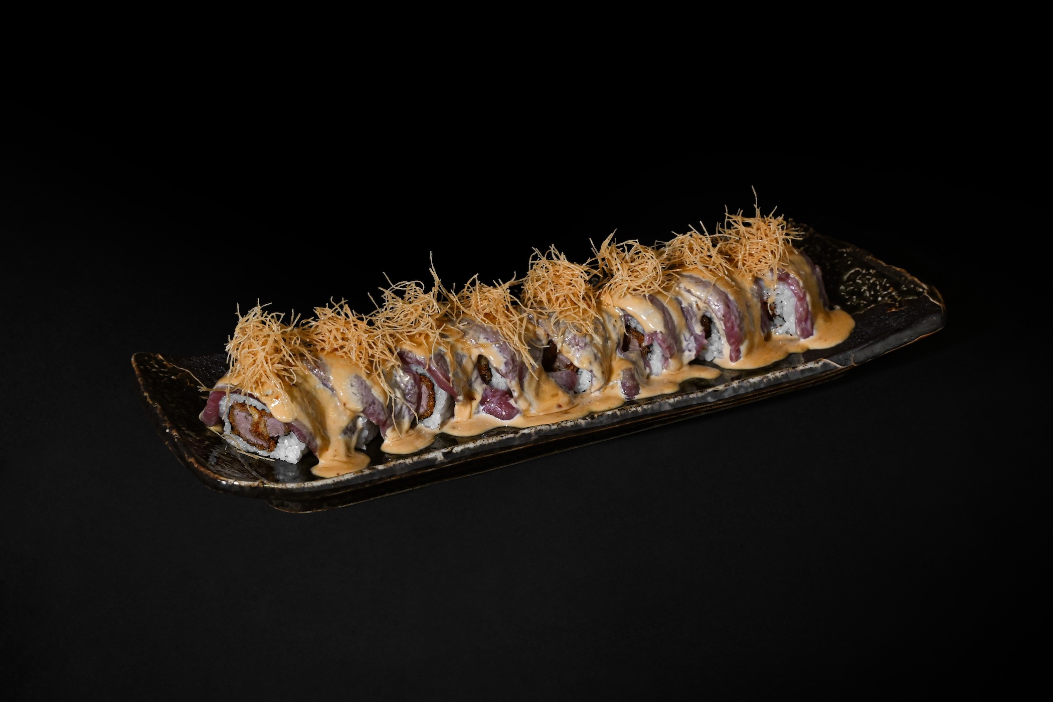 Black angus crispy beef roll